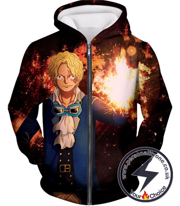 One Piece Cool Revolutionary Number 2 Sabo Anime Zip Up Hoodie